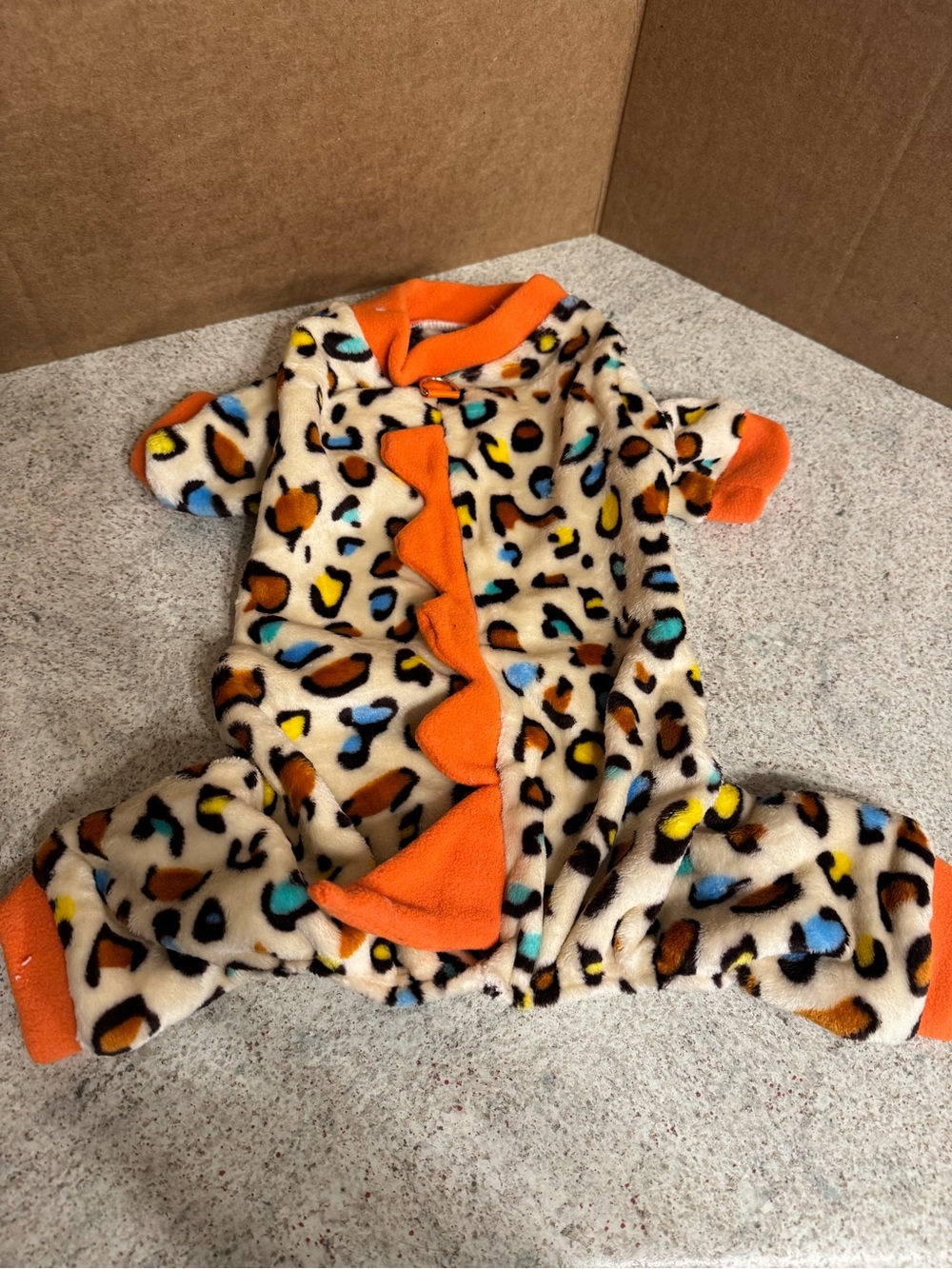 New: leopard print multi colored dog costume.